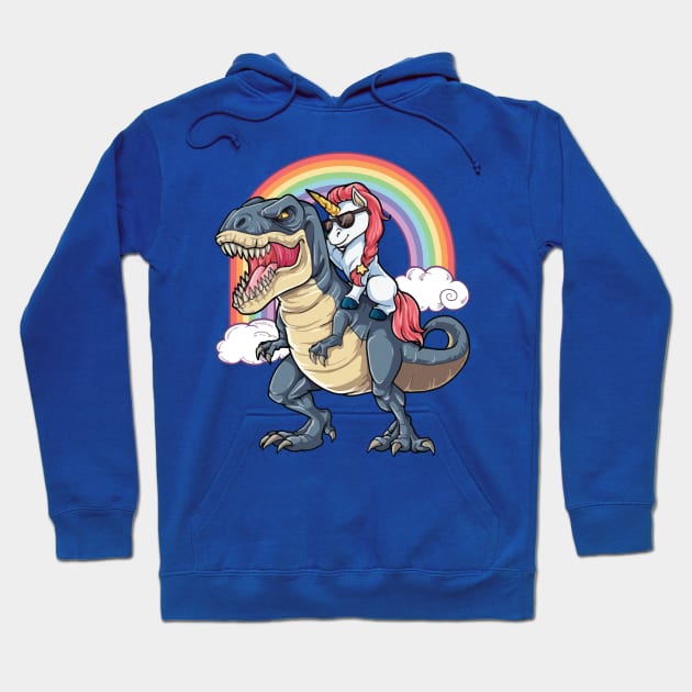 Unicorn Riding T-Rex 2 Hoodie by iphigeniaisolde